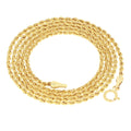 14k Yellow Gold 1.5mm Rope Chain Diamond Cut Necklace 16" - 24" F679