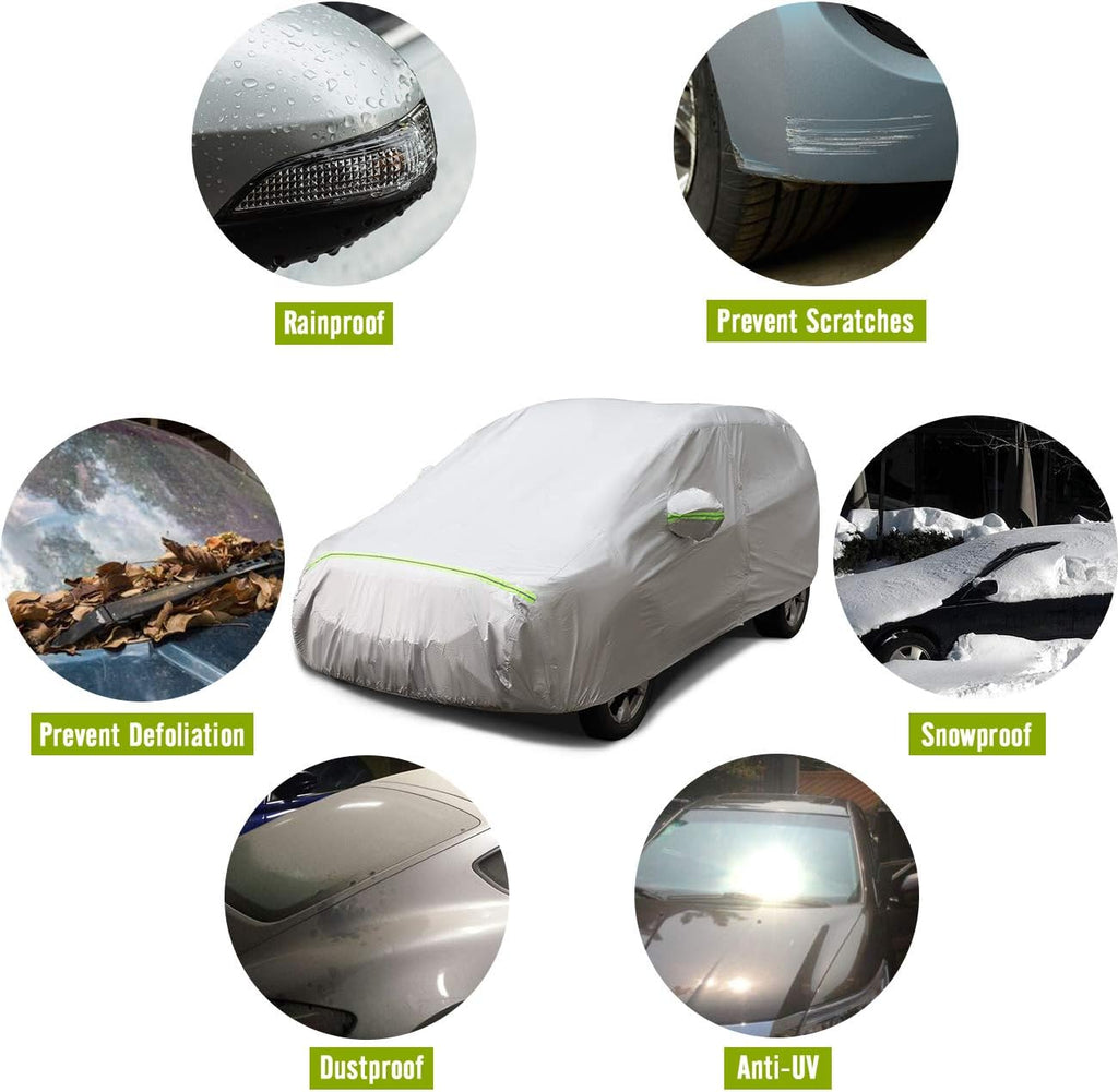 Car Cover SUV Cover 5 Layer Waterproof Windproof Dustproof Pack of 2 G739