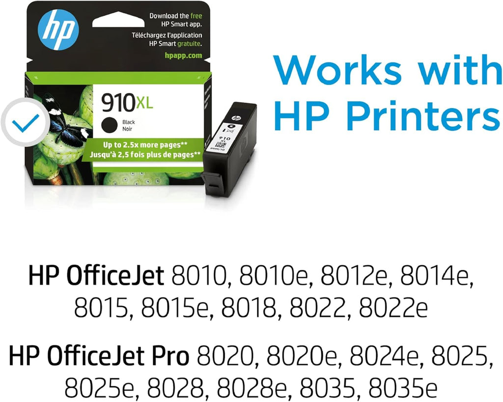 HP 910XL Black High-yield Ink Cartridge Pack of 2 T313