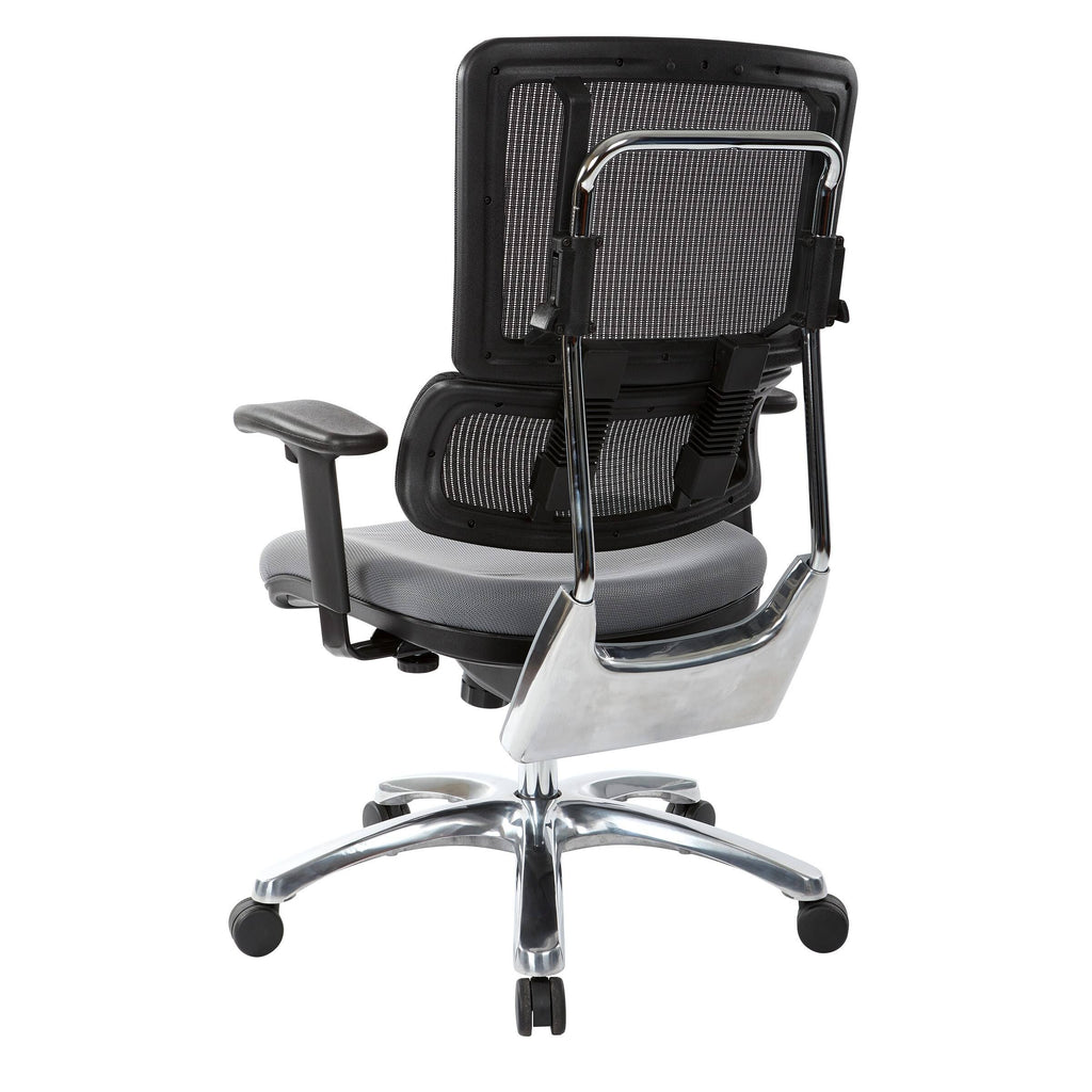 Olive Black Mesh Back Fabric Seat Chrome Base Chair O538061