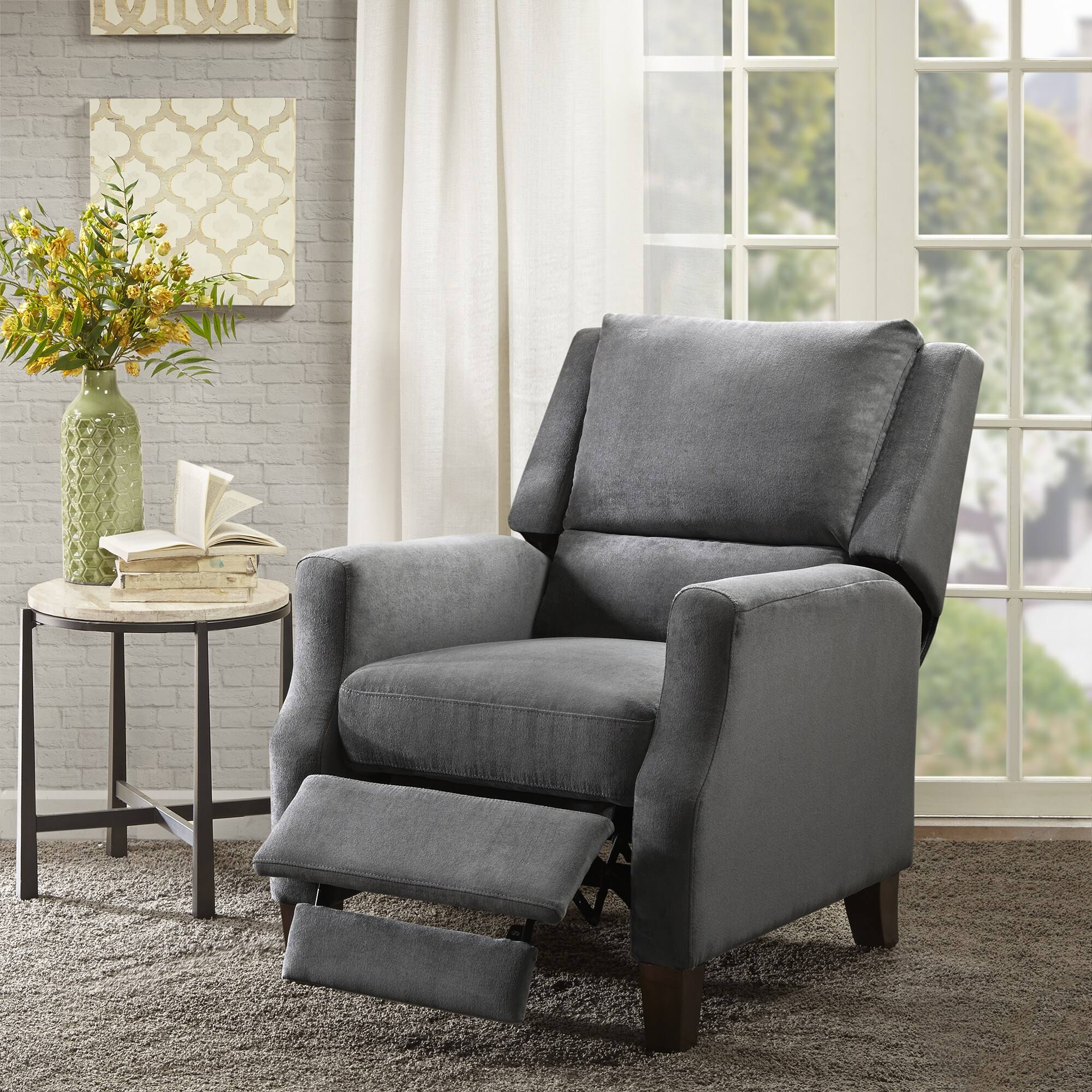 Grey Push Back Recliner F492