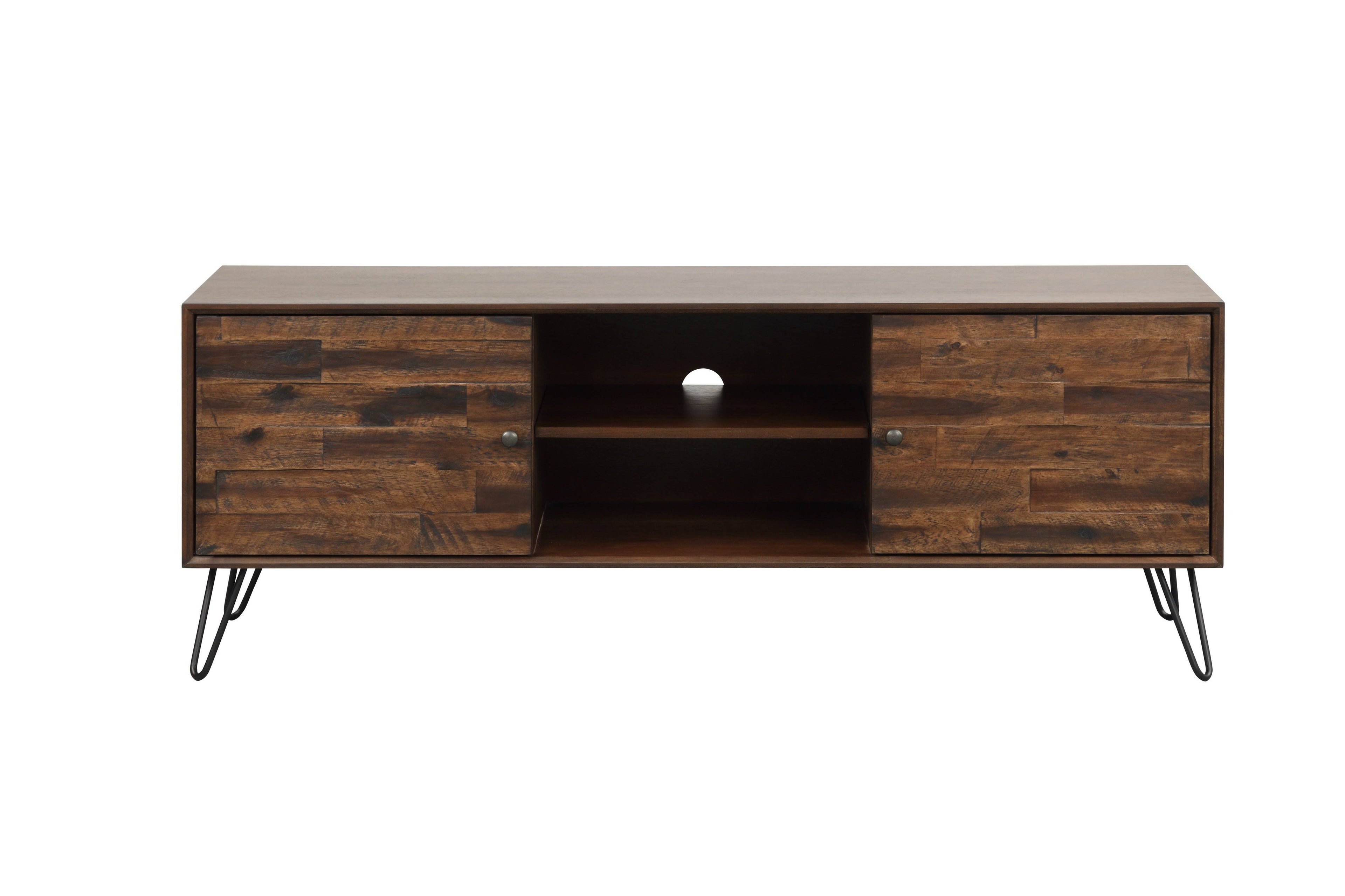 Dark Brown 2-Door 2-Shelf Media Console D200
