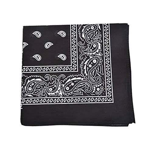 96 Pc 100% Cotton Double Sided Bandanas (Black) T98841