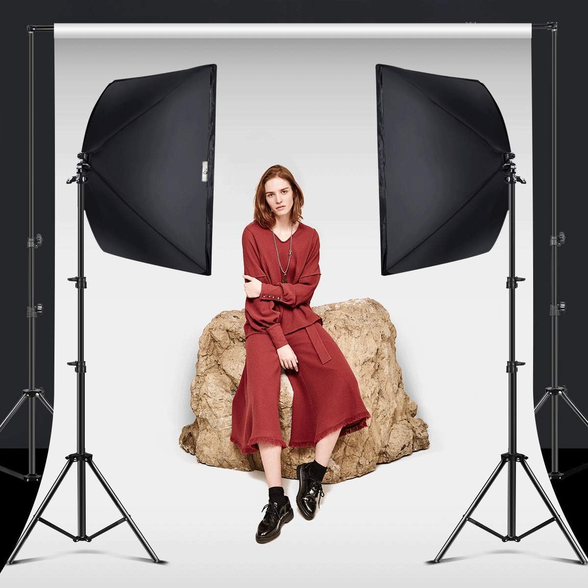 20x 27 inch Softbox Lighting Kit with E27 150W Bulbs 5500K, Pack of 2 A31614