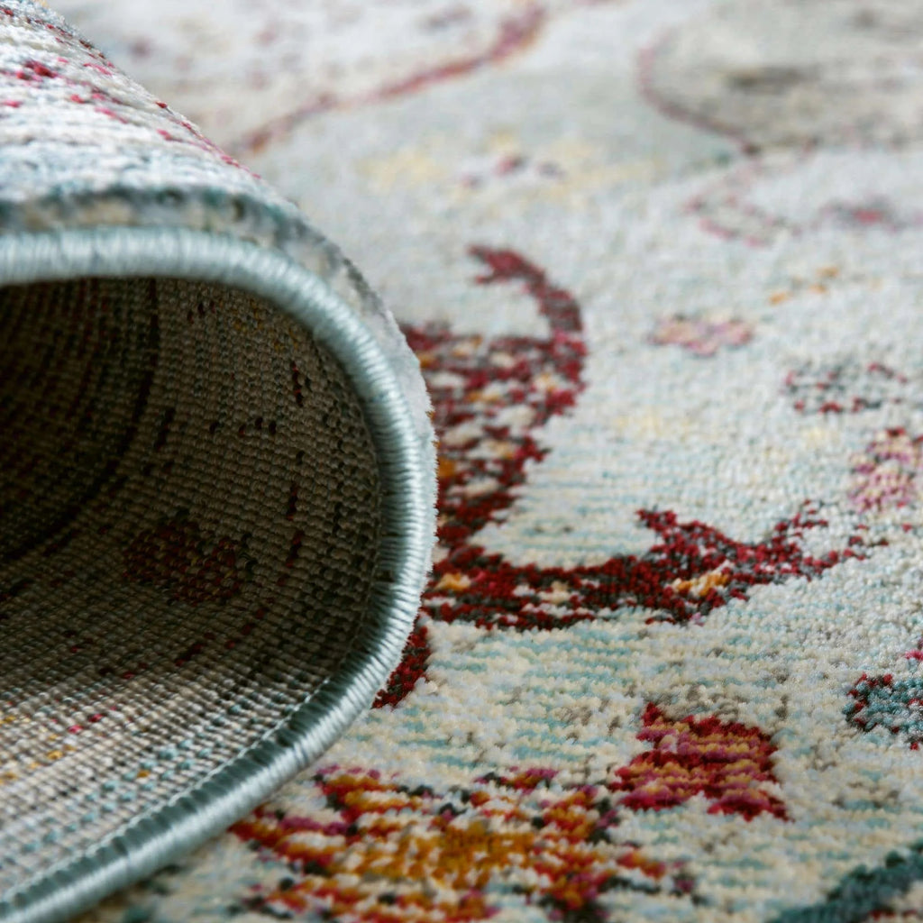 Light Blue/Cream Octagon Rug N2495