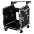 10U Rack Top Mixer DJ Combo Flight Case with Laptop Shelf and Casters Q385425
