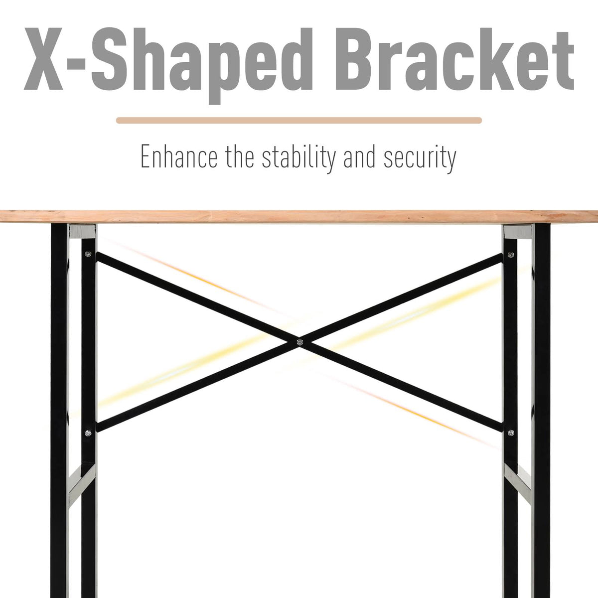 Fir Wood Work Table with X-Shape Bracket P236544