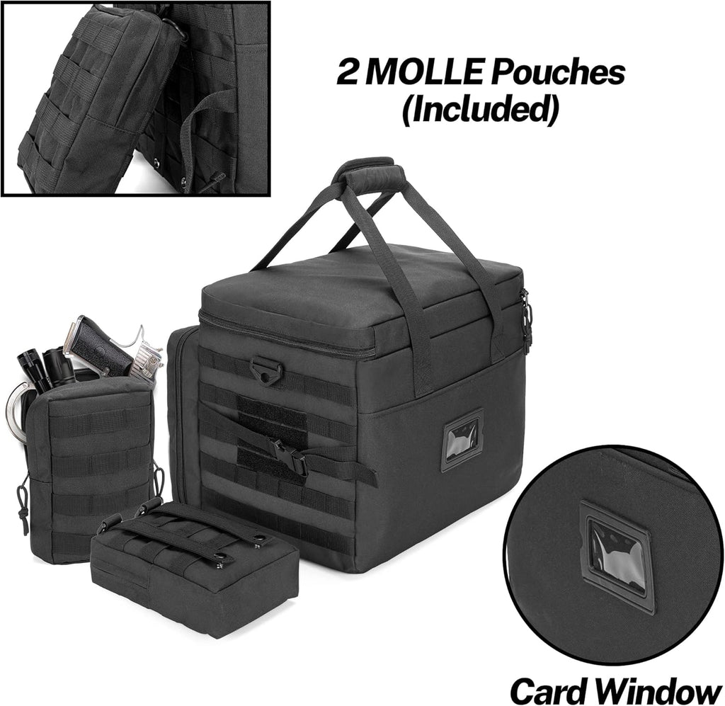 Black Patrol Duty Bag with 2 Detachable MOLLE Pouches & Laptop Layer M825275