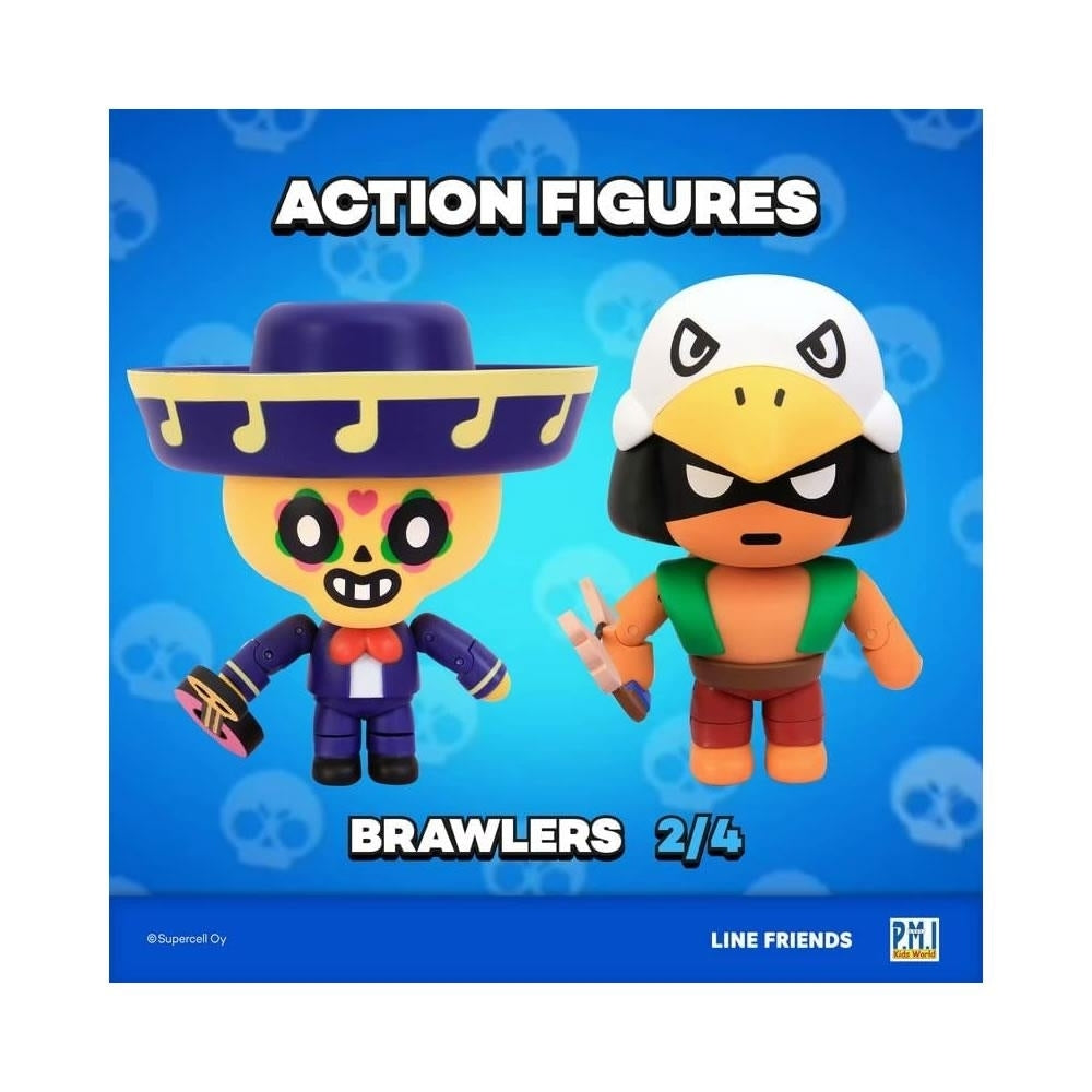 Brawl Stars Bo and Poco Action Figures Guitar Bow Fighter Brawler Set H10995