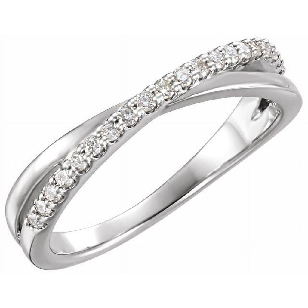 Platinum Natural Diamond Criss-Cross Ring U5222