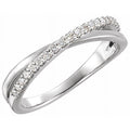 Platinum Natural Diamond Criss-Cross Ring U5222
