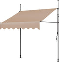 Khaki Retractable Patio Awning with Hand Crank A4029