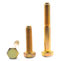 3/8x22-16 x 2 1/2x22 Coarse Thread Grade 8 Hex Cap Screw Alloy Steel Yellow Zinc Plated S68485