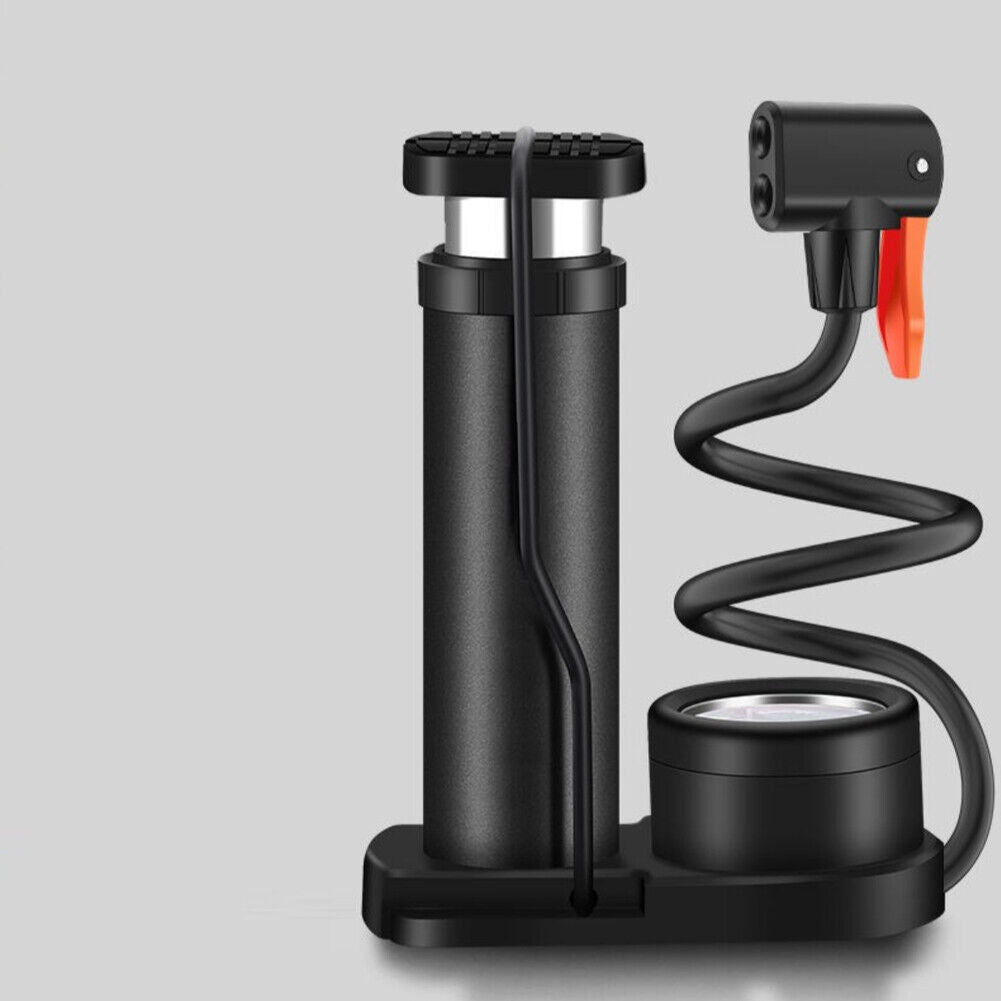 Mini Portable Bicycle Foot Pump with Pressure Gauge C606769