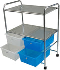 Silver 4 Drawer Rolling Utility Cart F39264