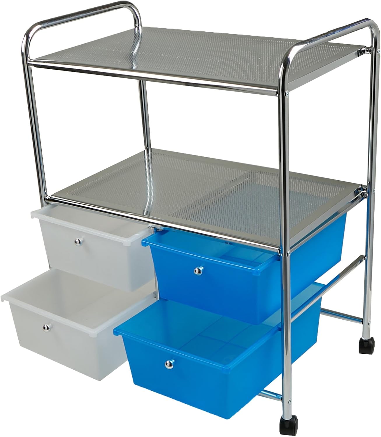 Silver 4 Drawer Rolling Utility Cart F39264