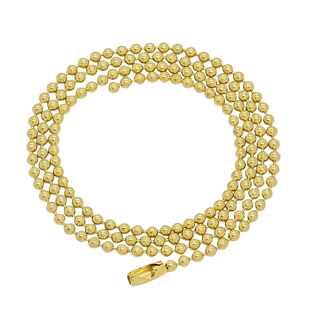 14k Yellow Gold Plated Ball Chain Necklace, 24 inches Z5720