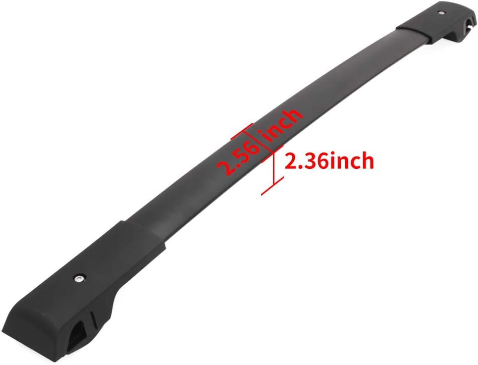 Black Pack of 2 Roof Rack Side Rails Cross Bars A54657