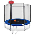 Net Ladder Basketball Hoop 8& Round Trampoline with Safety Enclosure K126118