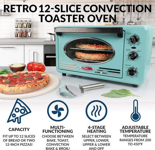 0.7-Cu. Ft. Retro Convection Toaster Oven, Aqua H148