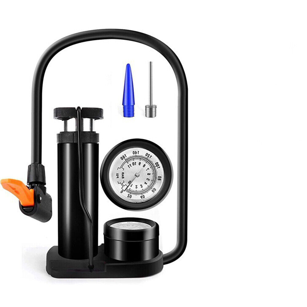 Mini Portable Bicycle Foot Pump with Pressure Gauge C606769
