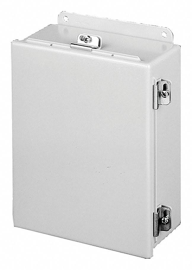 16 inH x 14 inW x 6 inD Metallic Enclosure, Gray, Quick Release Latch G388