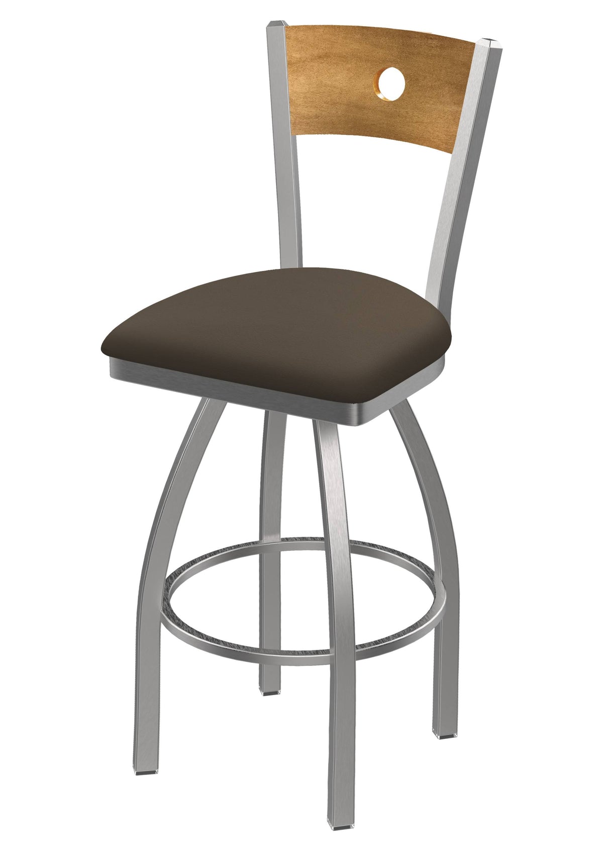 Swivel Counter Stool with Stainless Finish, Medium Back Z111604