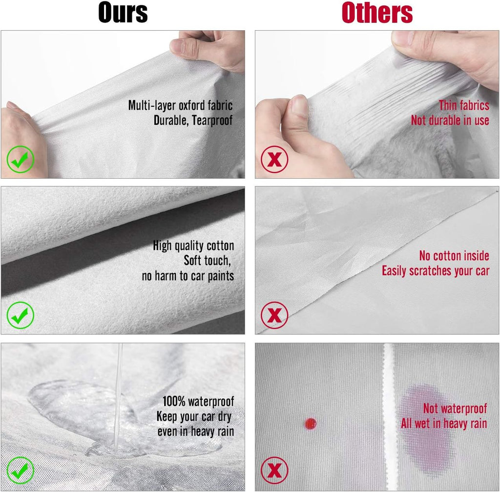 Car Cover SUV Cover 5 Layer Waterproof Windproof Dustproof Pack of 2 G739