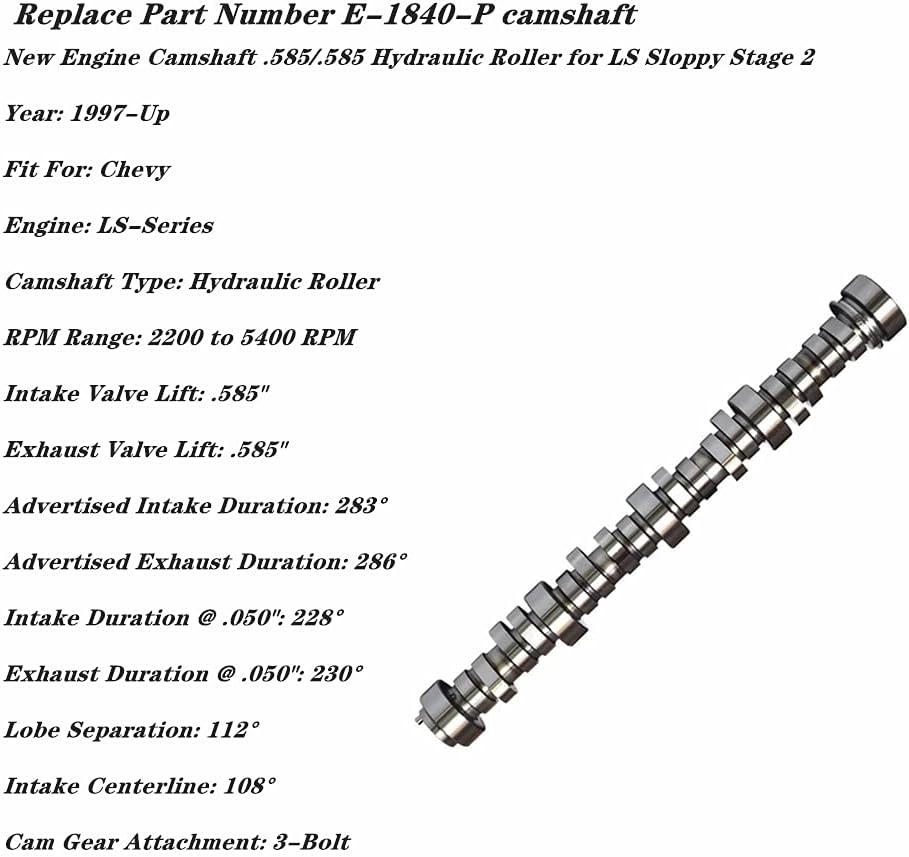 Camshaft 585 Lift 286° Duration Compatible with LS LS1 X46378