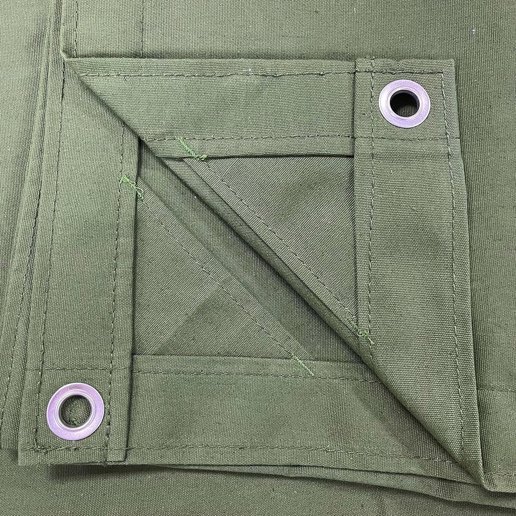 Canvas Tarp 6'x8' with Rustproof Grommets, 10oz Heavy Duty Tarpaulin Cover, Finished Size 6 x 8 Feet Pack of 2 U29079