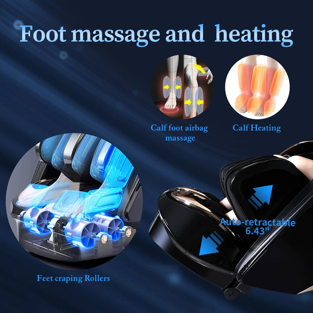 Black 4D Massage Chair Recliner with Heating T288366