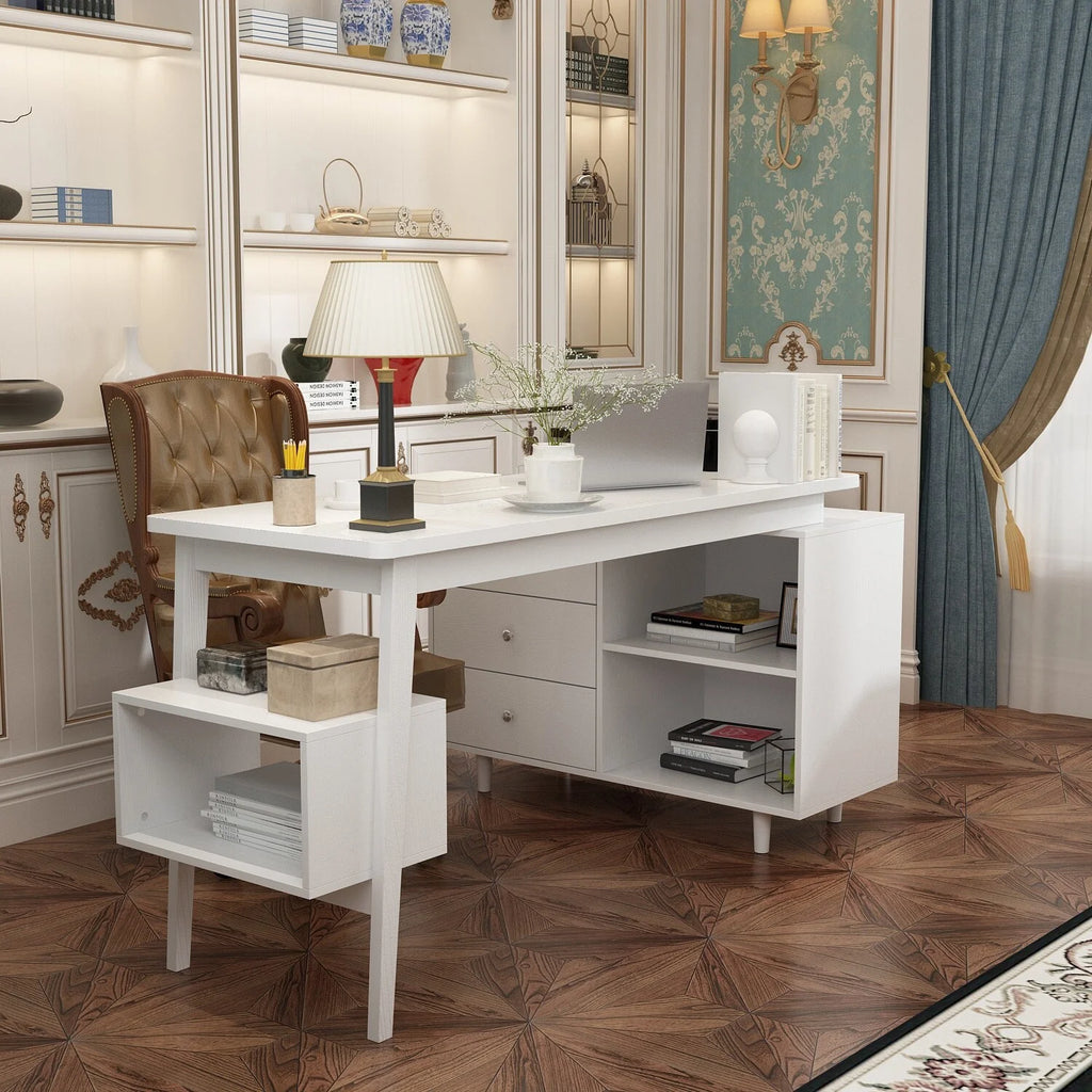 White L Shaped Computer Desk D73398