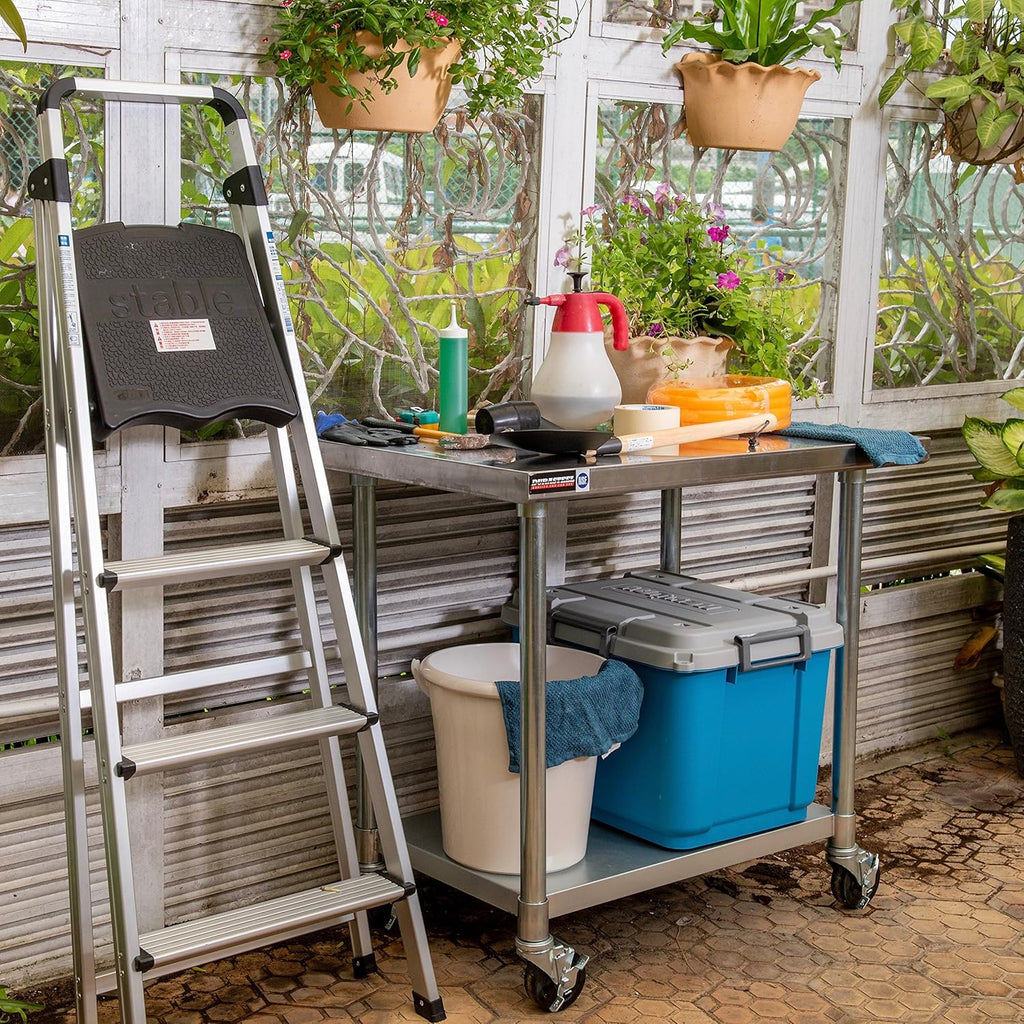 Stainless Steel 30 x 36 Inch Metal Workbench Cart with Caster Wheel K6671