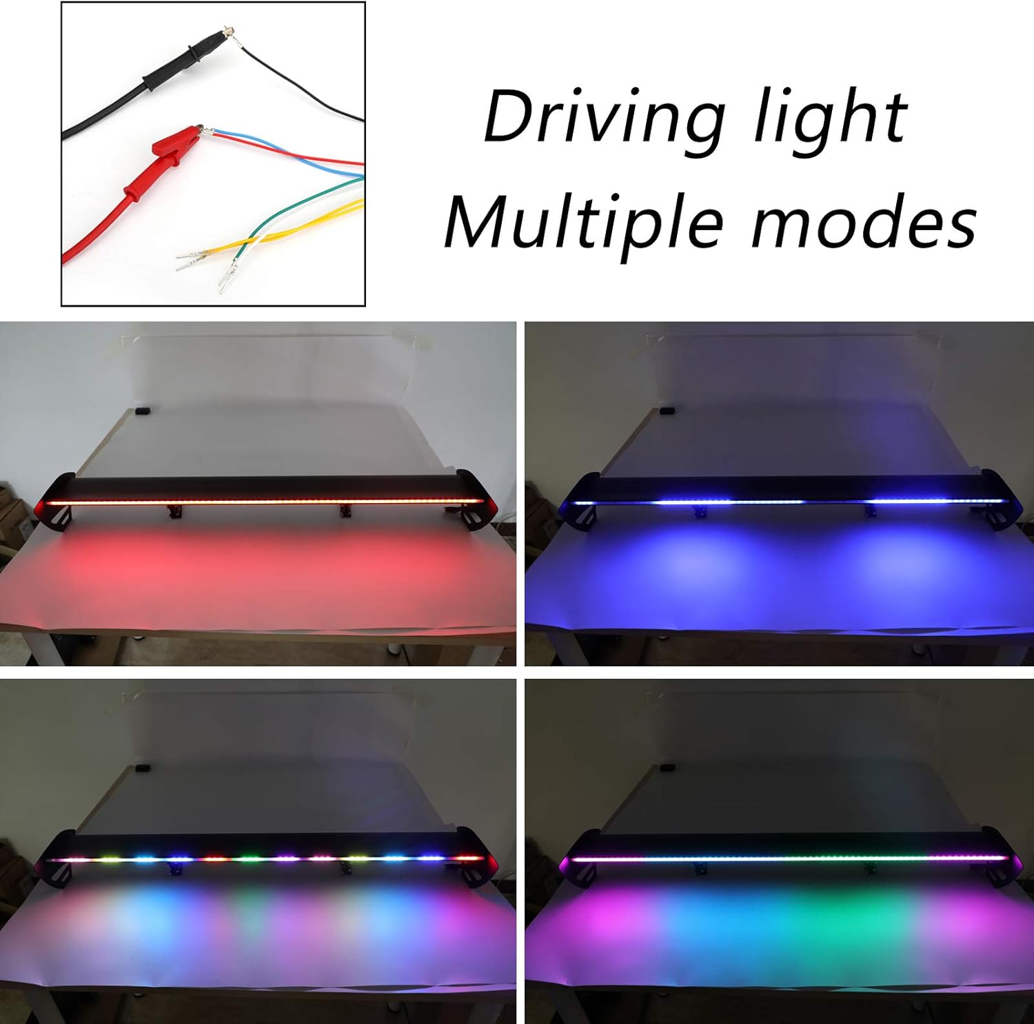 Universal Hatch Adjustable Aluminum Rear Trunk Wing Racing Spoiler With LED P597459
