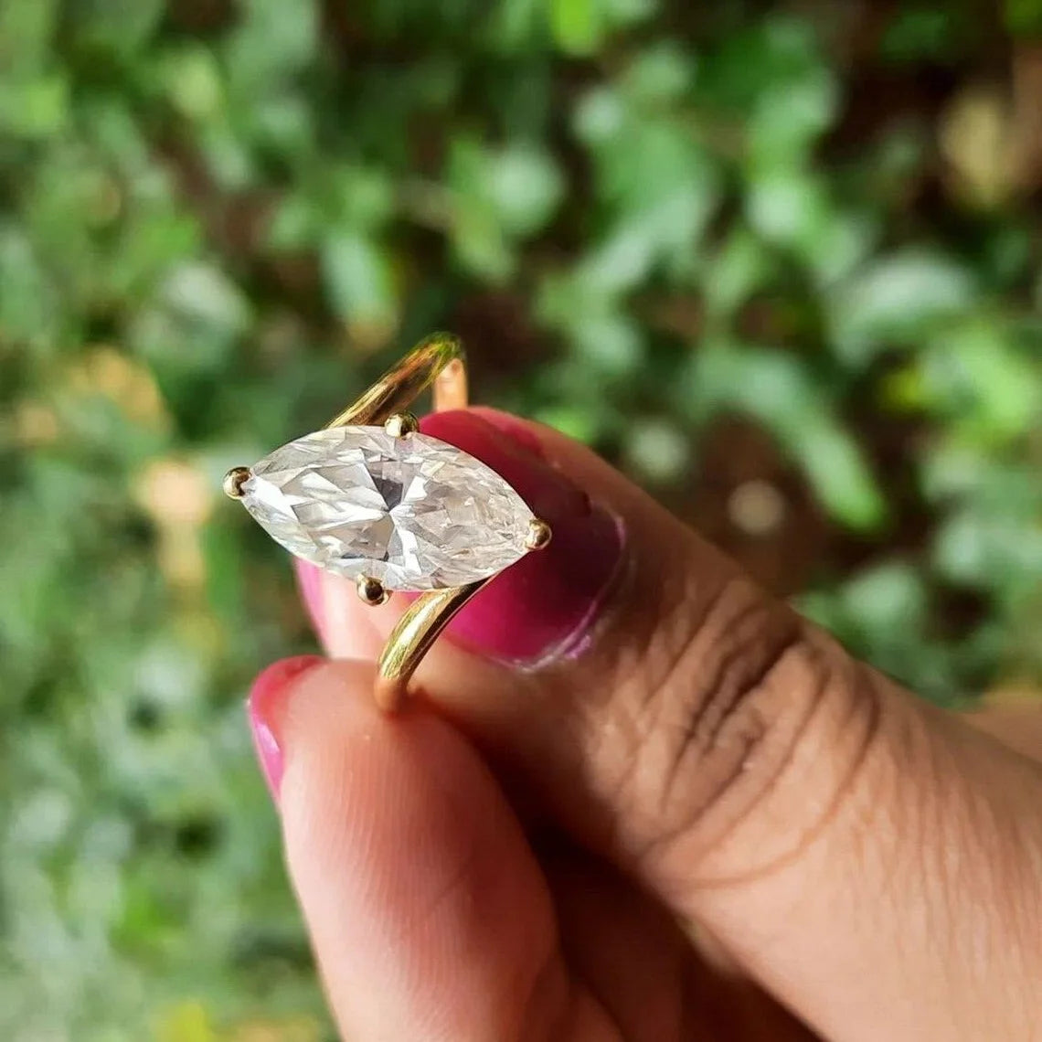 2Ct Marquise Cut Moissanite Solitaire Engagement Ring M346248