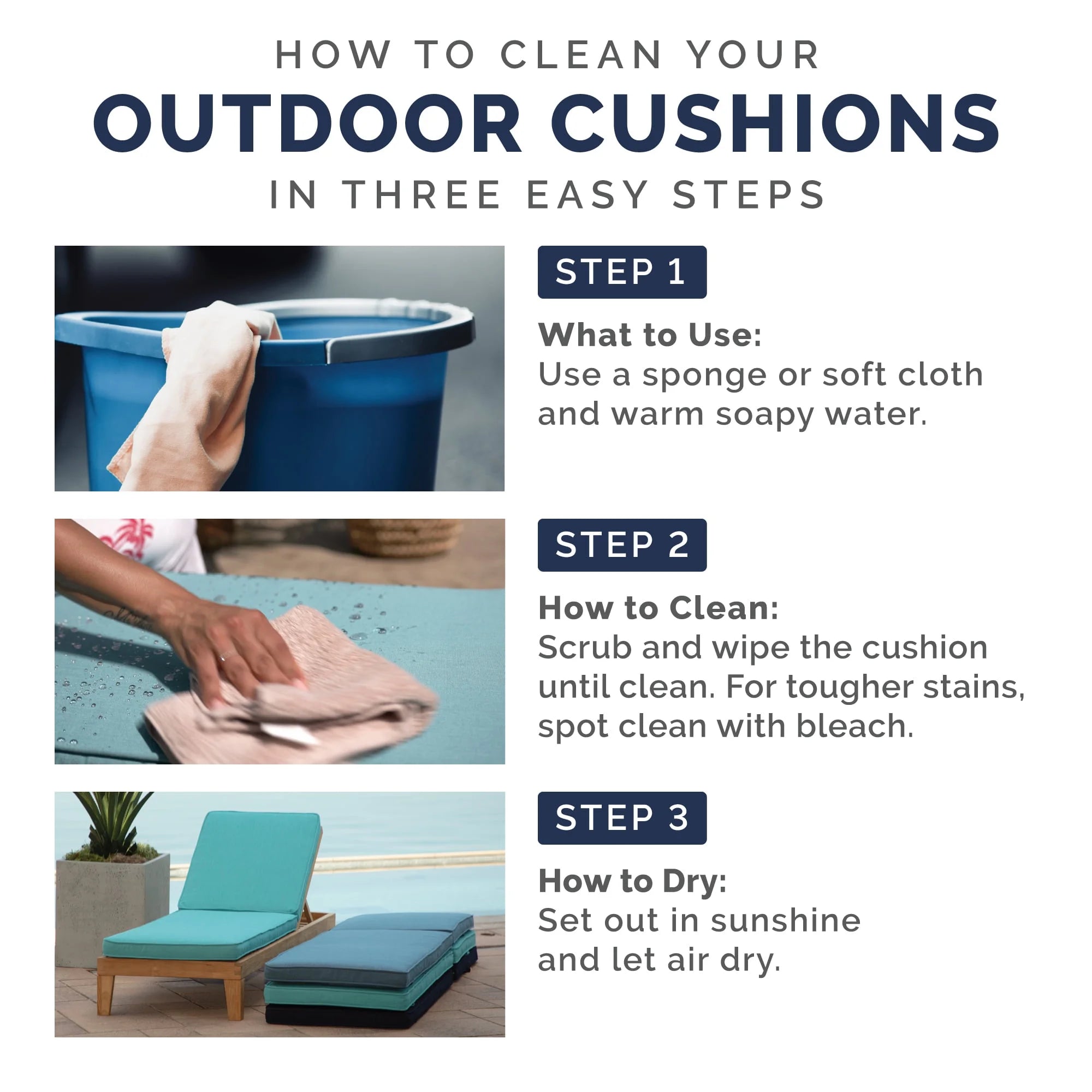 Sapphire Blue Outdoor Dining Chair Cushion Set 21 x 21 X74924