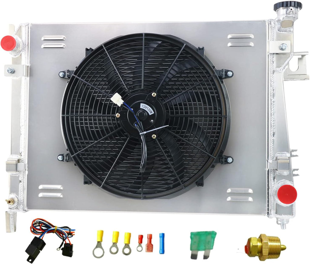 3 Row Aluminum Radiator Shroud Fan Relay J2729