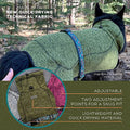 Olive Fleece Dog Jacket with Neoprene Neck Gaiter K93214