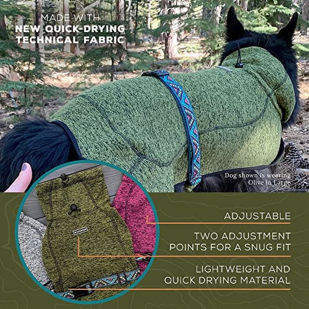 Olive Fleece Dog Jacket with Neoprene Neck Gaiter K93214