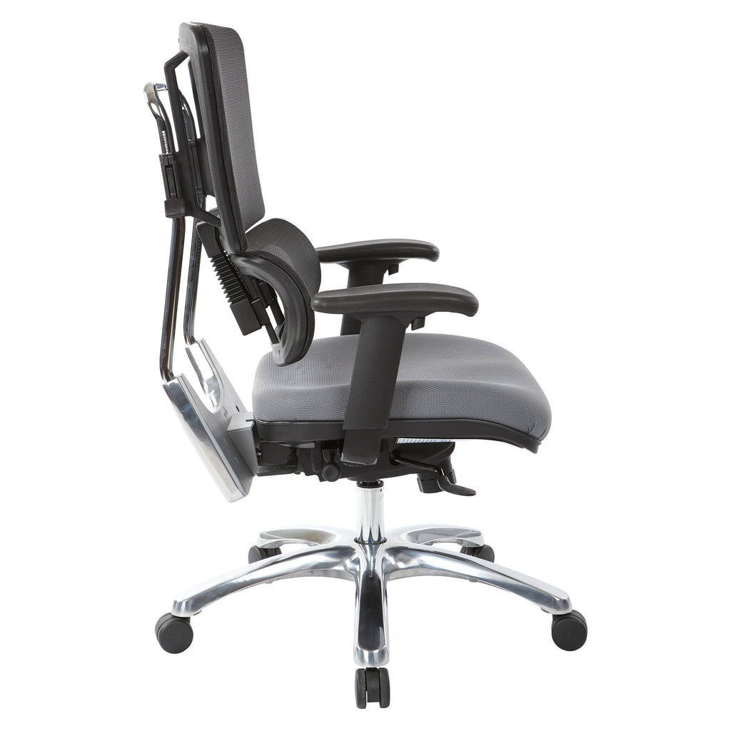 Olive Black Mesh Back Fabric Seat Chrome Base Chair O538061