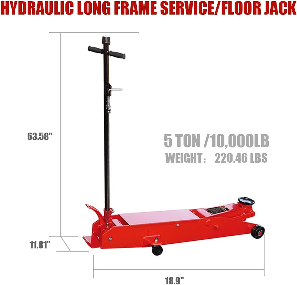 Red Hydraulic Heavy Duty Floor Jack with Foot Pedal Y161902