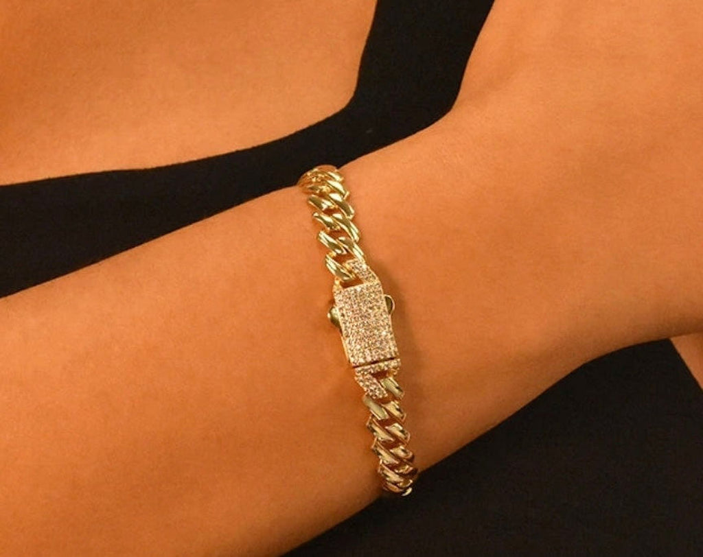 925 Sterling Silver Miami Cuban Link Bracelet A3125