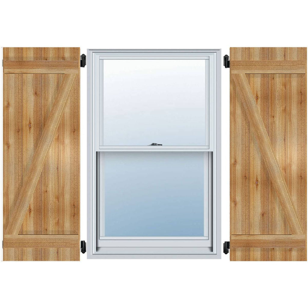 Board-n-Batten Shutters with Z-Bar, Rough Sawn Western Red Cedar O301726