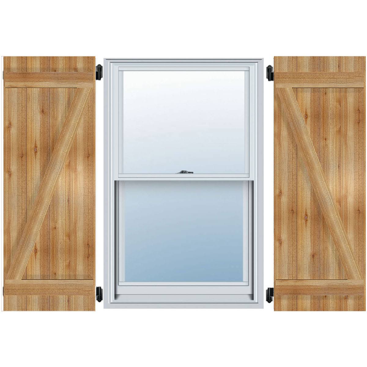 Board-n-Batten Shutters with Z-Bar, Rough Sawn Western Red Cedar O301726