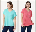 Set of 2 Tops, Size 2X, CabanaBl/Coral B309