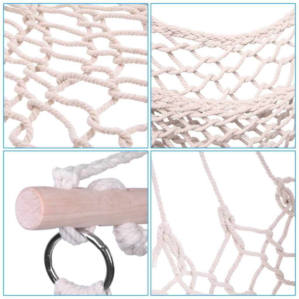 Cotton Rope Hammock Chair with Wood Stretcher D4684