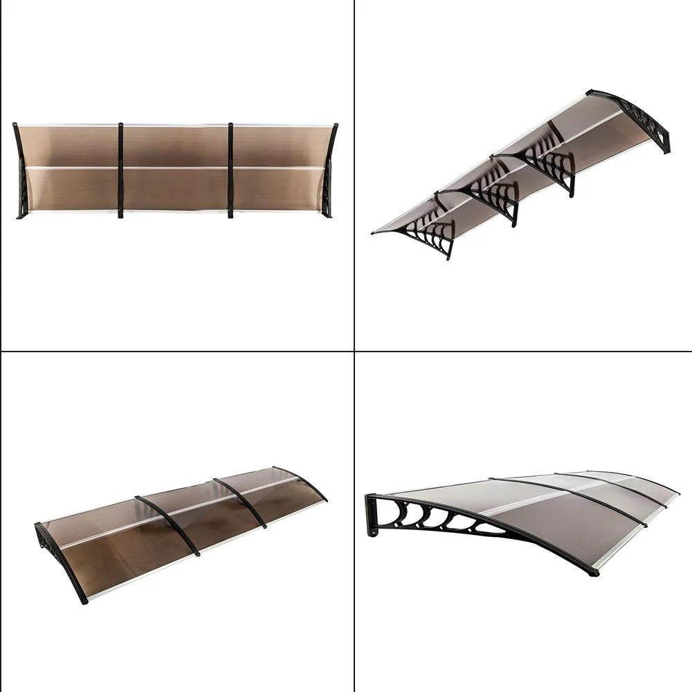 Brown Patio Awning with Black Holder Y3852