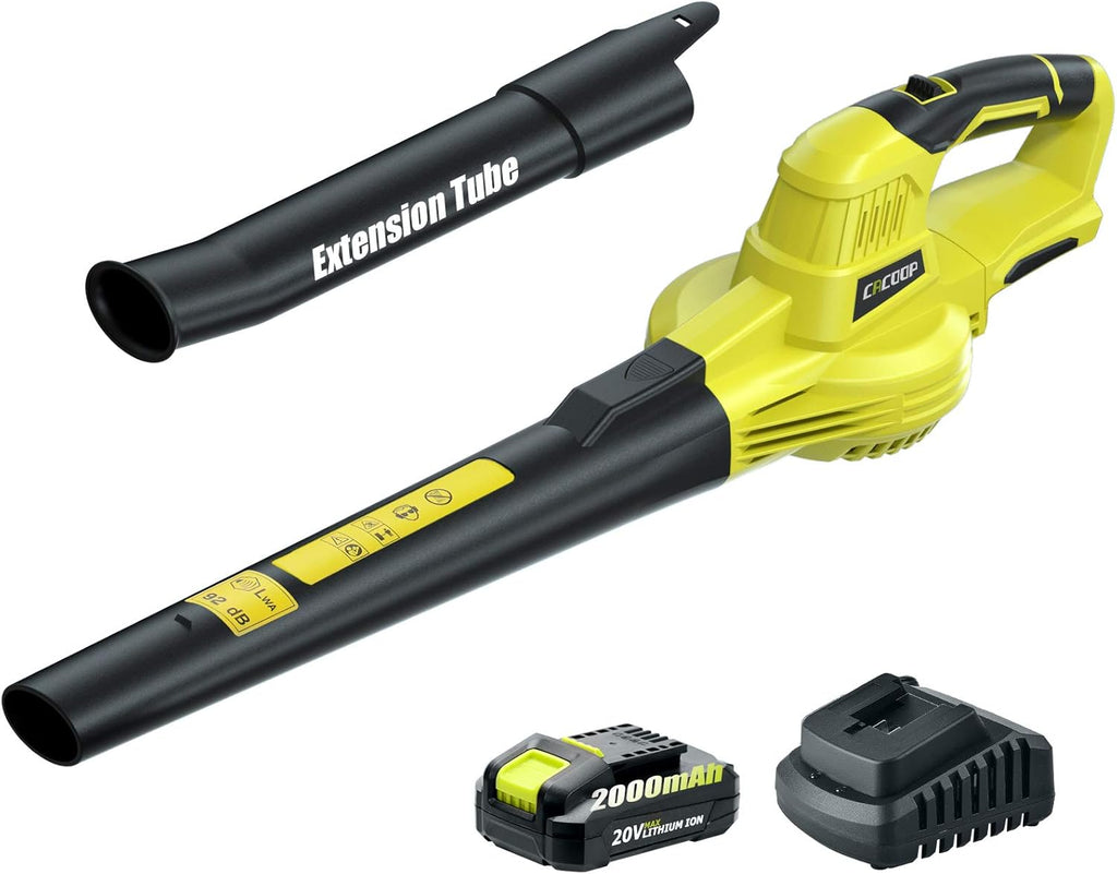 Cordless Leaf Blower with Battery, 2 Speed, Extendable, Lightweight Portable, 20V MAX, Pack of 2 W474