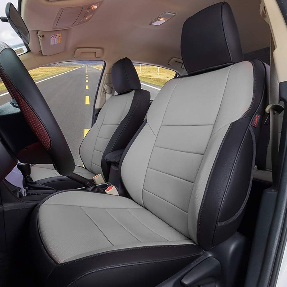 Black Leatherette 3-Row Car Seat Covers Y413090