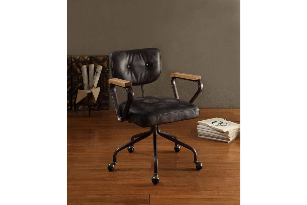 Vintage Black Leather Executive Office Chair F999345